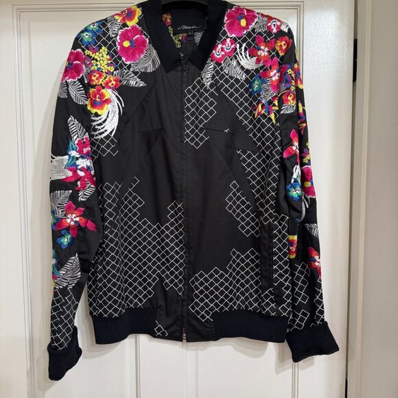Colorful 3.1 Phillip Lim Floral Print Bomber Jacket sz M - Picture 6 of 6